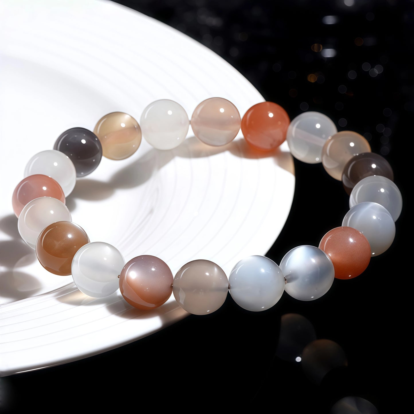 5A-Grade Natural Multicolor Moonstone Bracelet