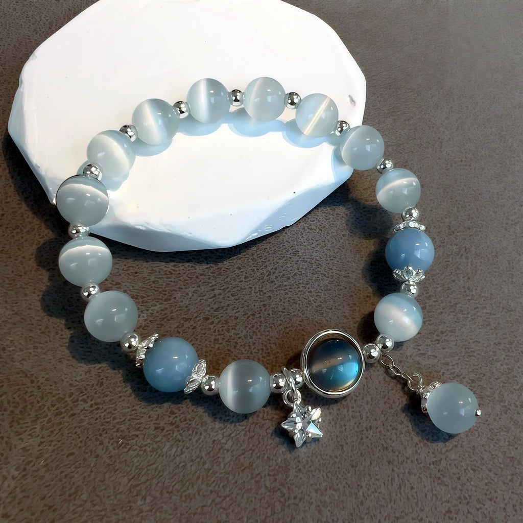 Genuine Cat's Eye Healing Crystal Beaded Bracelet