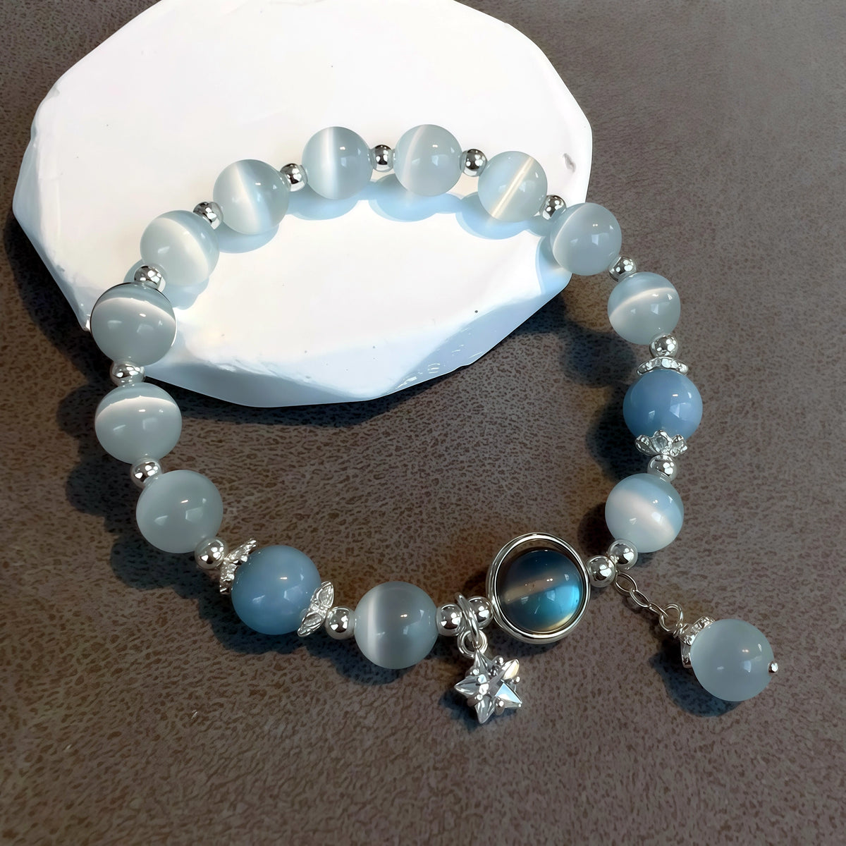 Genuine Cat's Eye Healing Crystal Beaded Bracelet