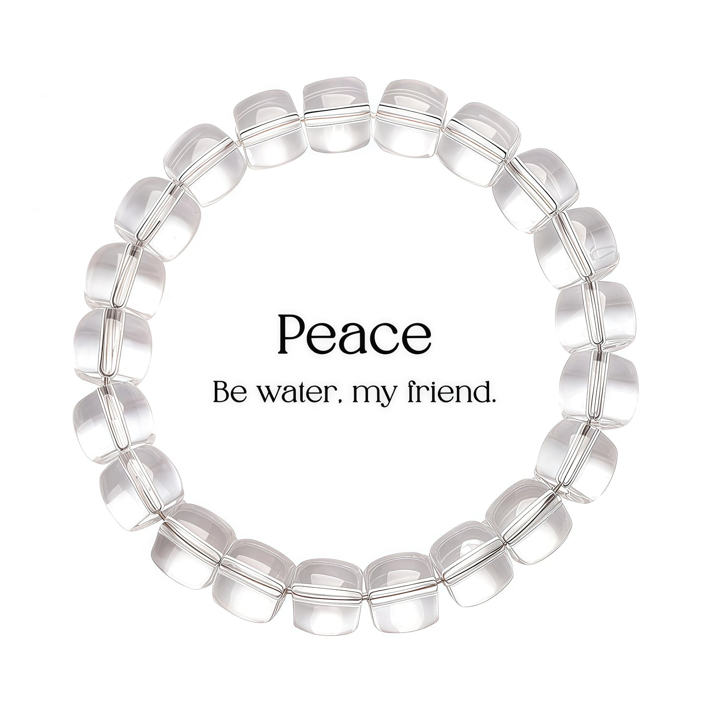 7A-grade natural clear quartz beaded bracelet, handcrafted in Donghai, China