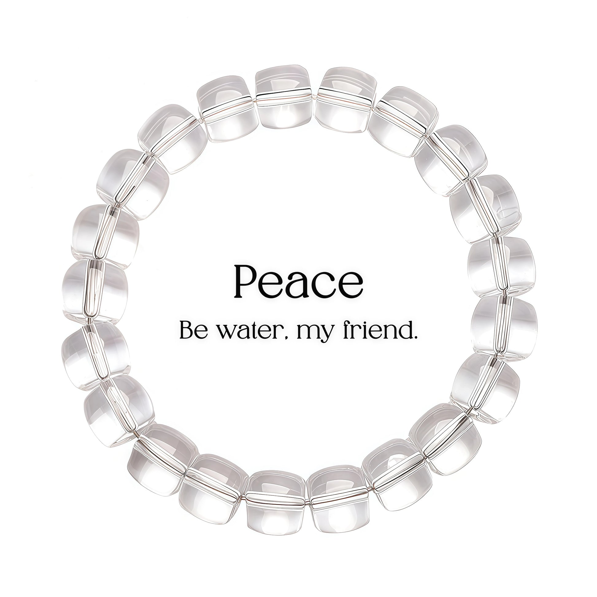7A-grade natural clear quartz beaded bracelet, handcrafted in Donghai, China