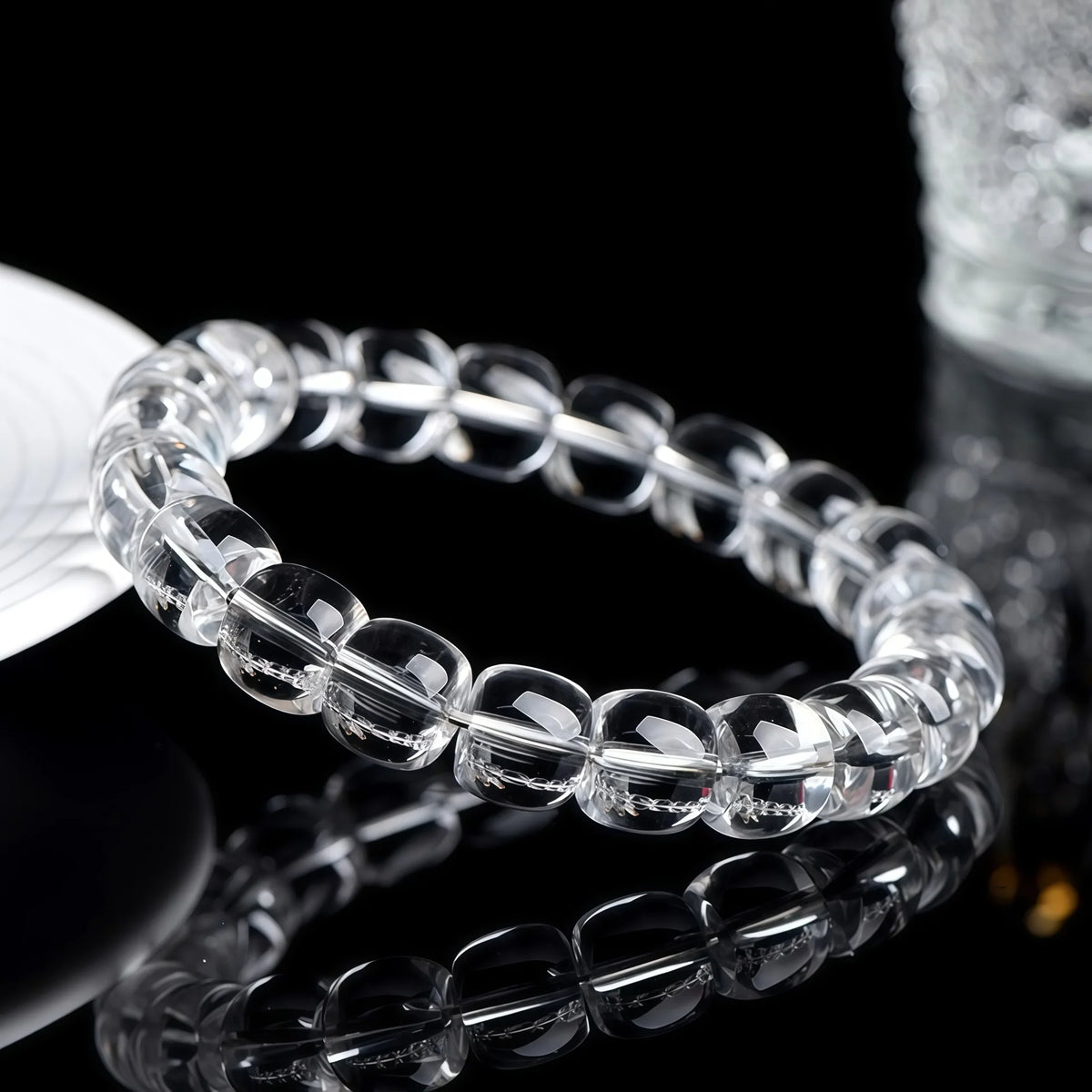 Genuine Clear Quartz Healing Crystal Beaded Bracelet