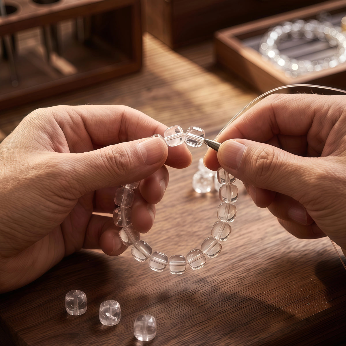 Genuine Clear Crystal Calming Energy Bracelet