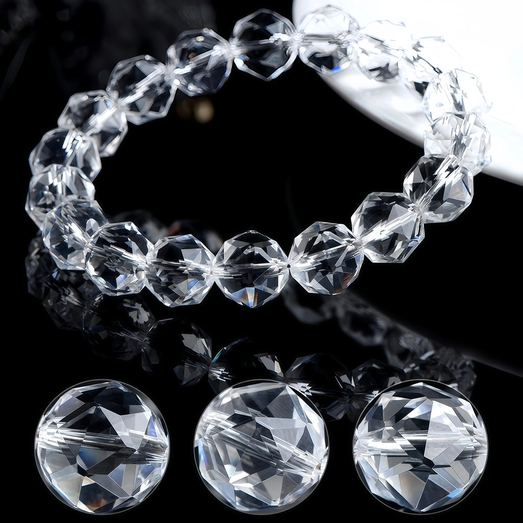 Natural Faceted Gemstone Bracelet - Minimalist Clarity Jewelry