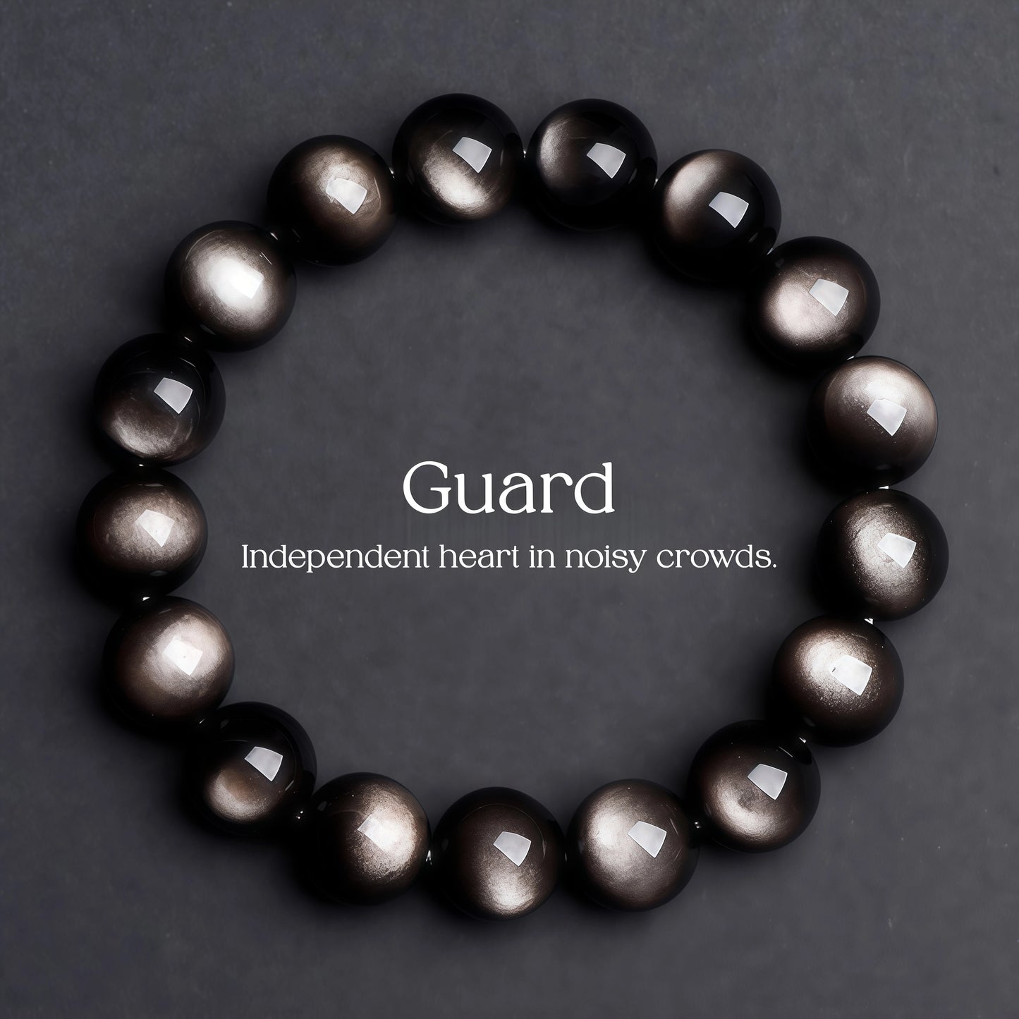 7A-Grade Natural Double-Eye Obsidian Bracelet | Gold & Silver Sheen