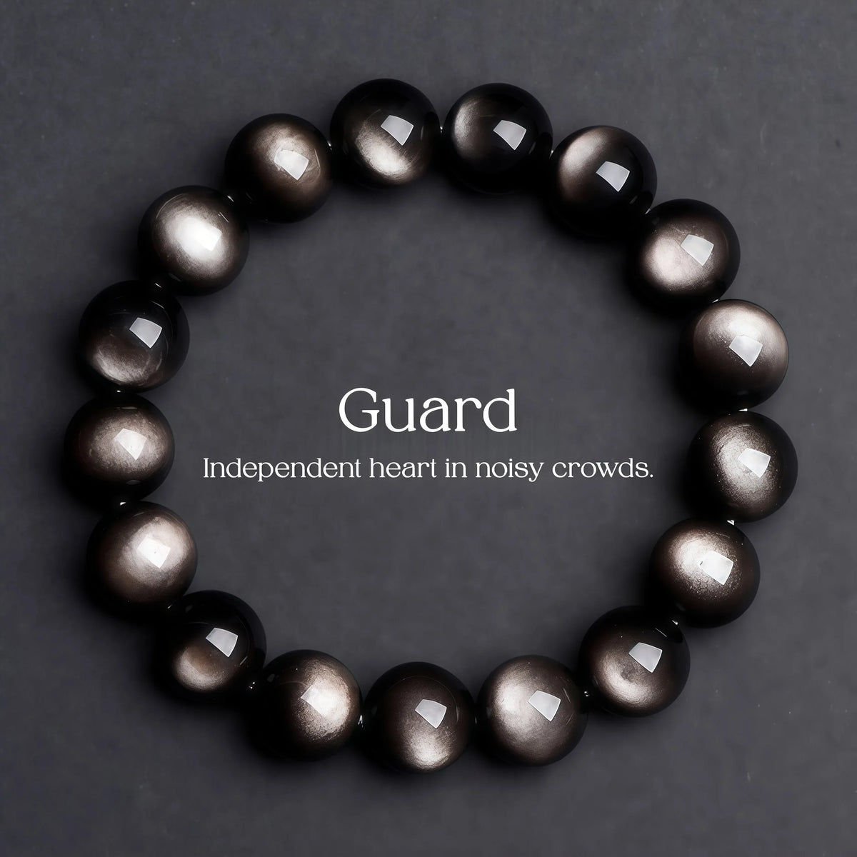Natural Double-Eye Obsidian Bracelet for Protection and Grounding