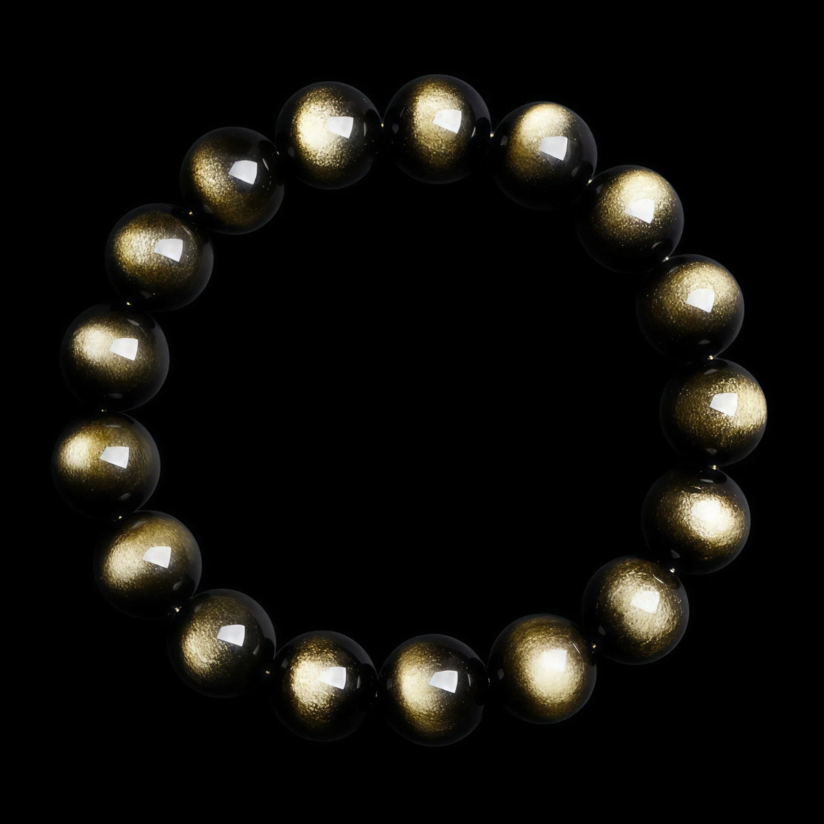Handcrafted Gold Sheen Obsidian Beaded Bracelet for Emotional Balance