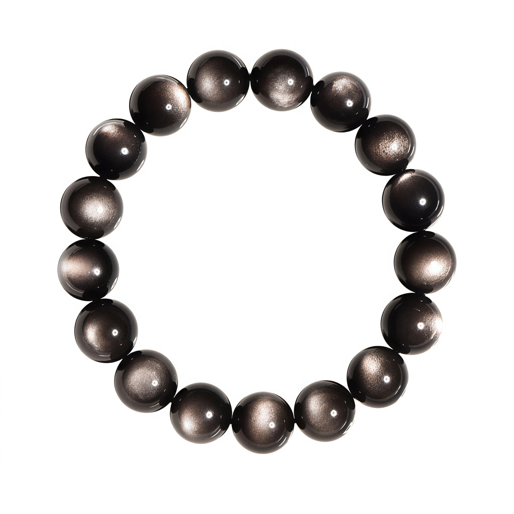 Authentic Silver Sheen Obsidian Jewelry - Calming Anxiety Bracelet