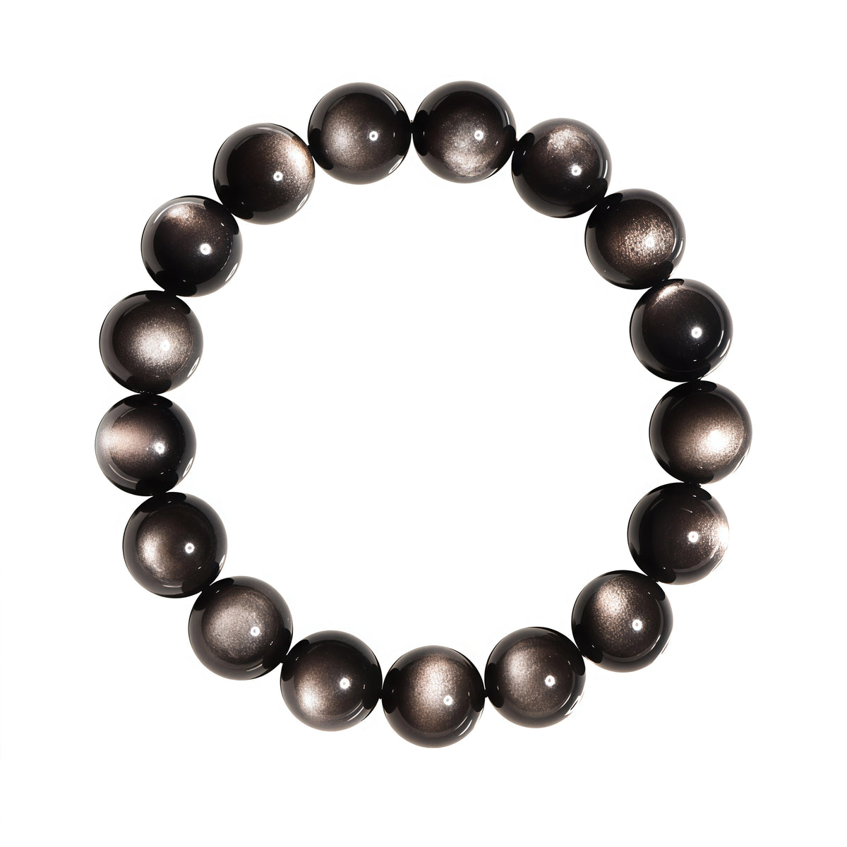 Authentic Silver Sheen Obsidian Jewelry - Calming Anxiety Bracelet