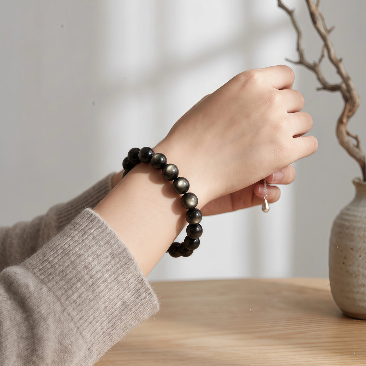 Handcrafted Obsidian Grounding Bracelet - Meaningful Protection Gift