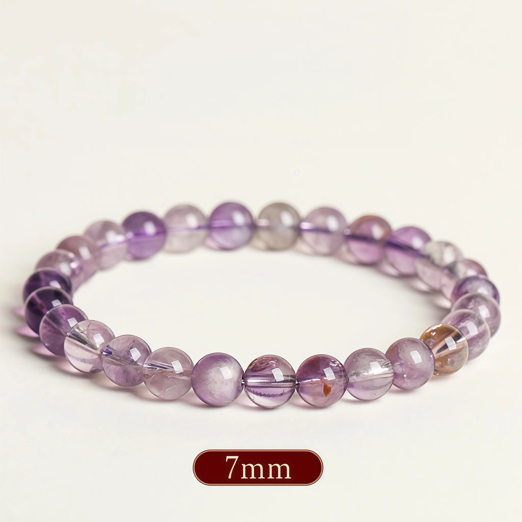 Authentic Phantom Amethyst Beaded Bracelet - 7mm Size