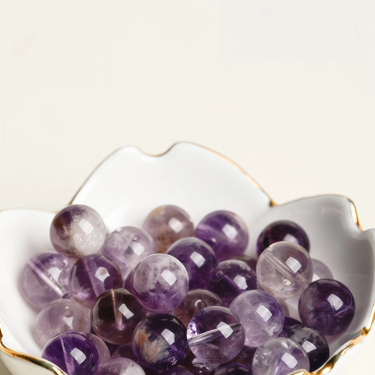 Genuine Violet Phantom Crystal Calming Energy Bracelet