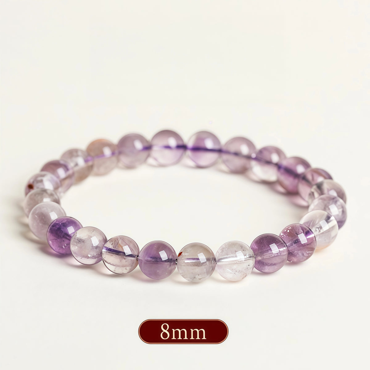 Natural Amethyst Phantom Crystal Healing Bracelet - 8mm Size