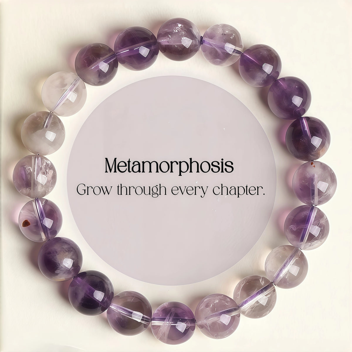 Natural Amethyst Phantom Quartz Bracelet for Inner Clarity