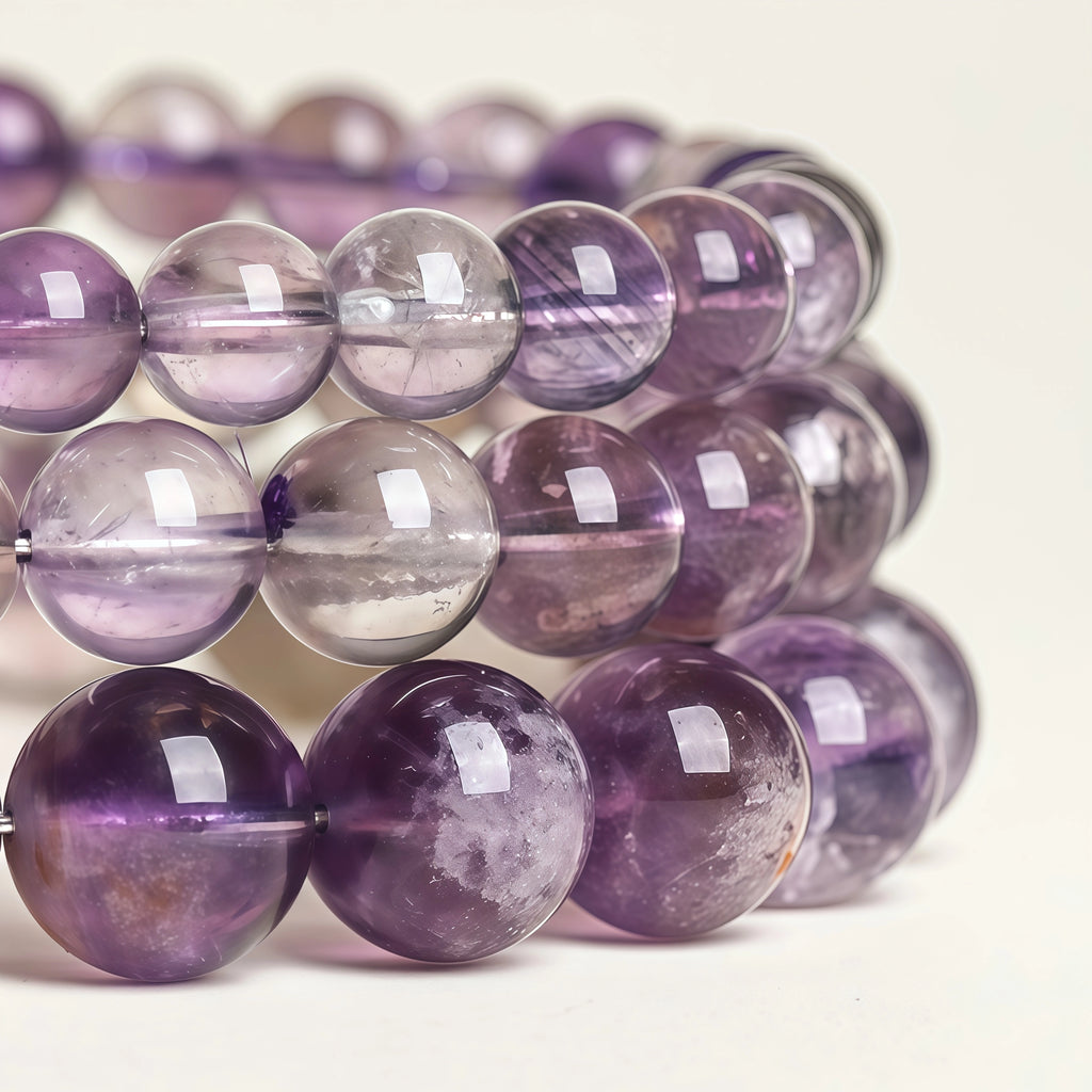 Rare Amethyst Phantom Gemstone Bracelet for Grounding