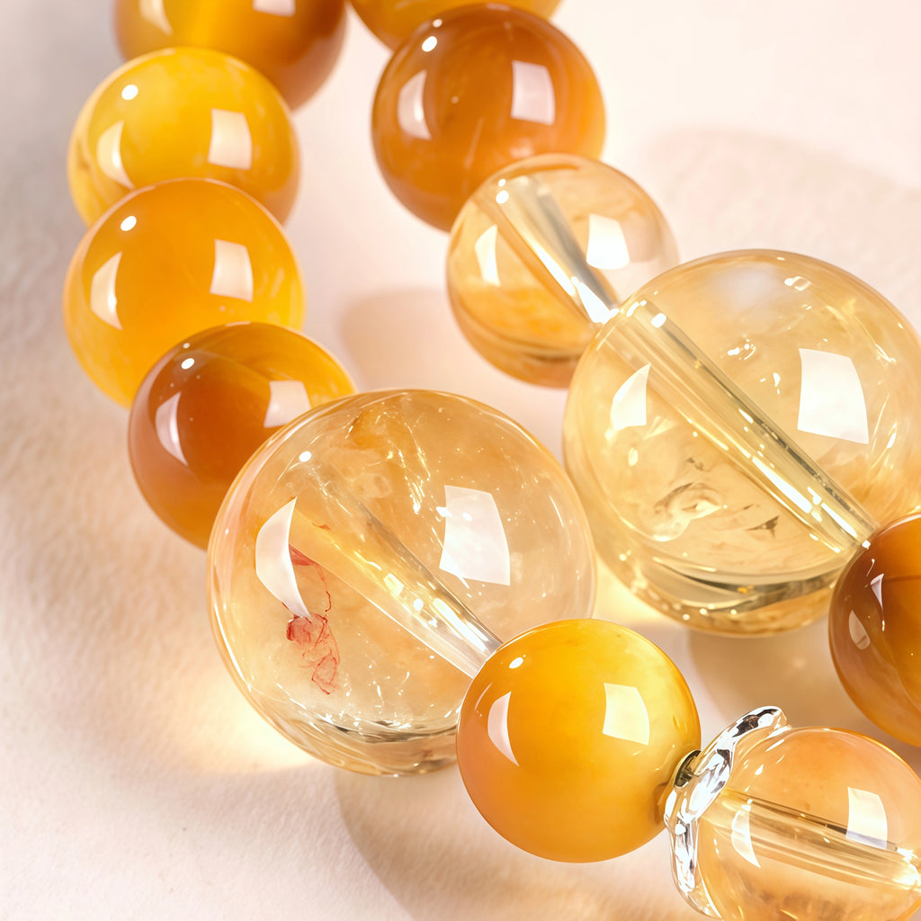 Natural Yellow Gemstone Bracelet - Meaningful Gift for Women