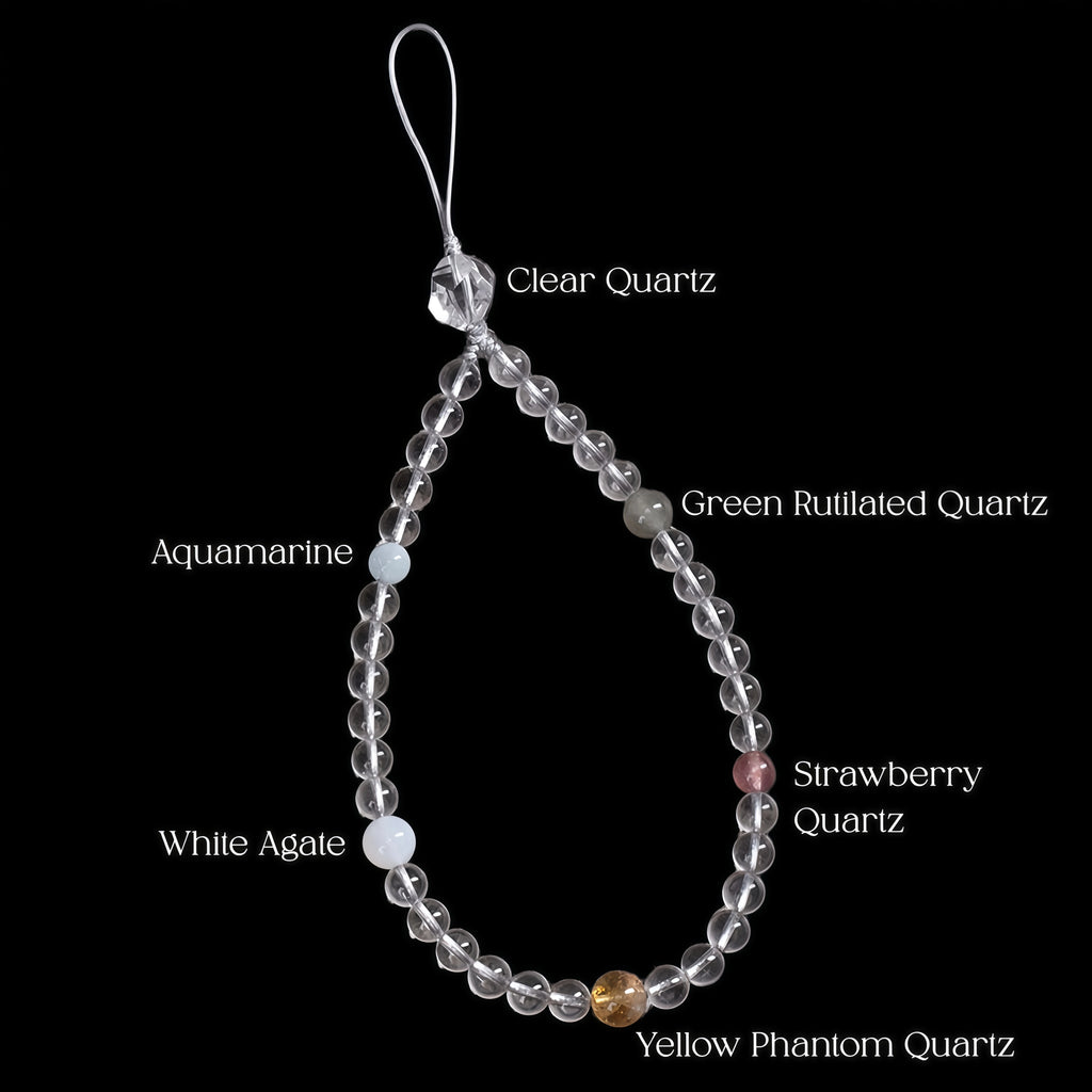 Genuine Crystal Five Elements Phone Charm for Inner Balance