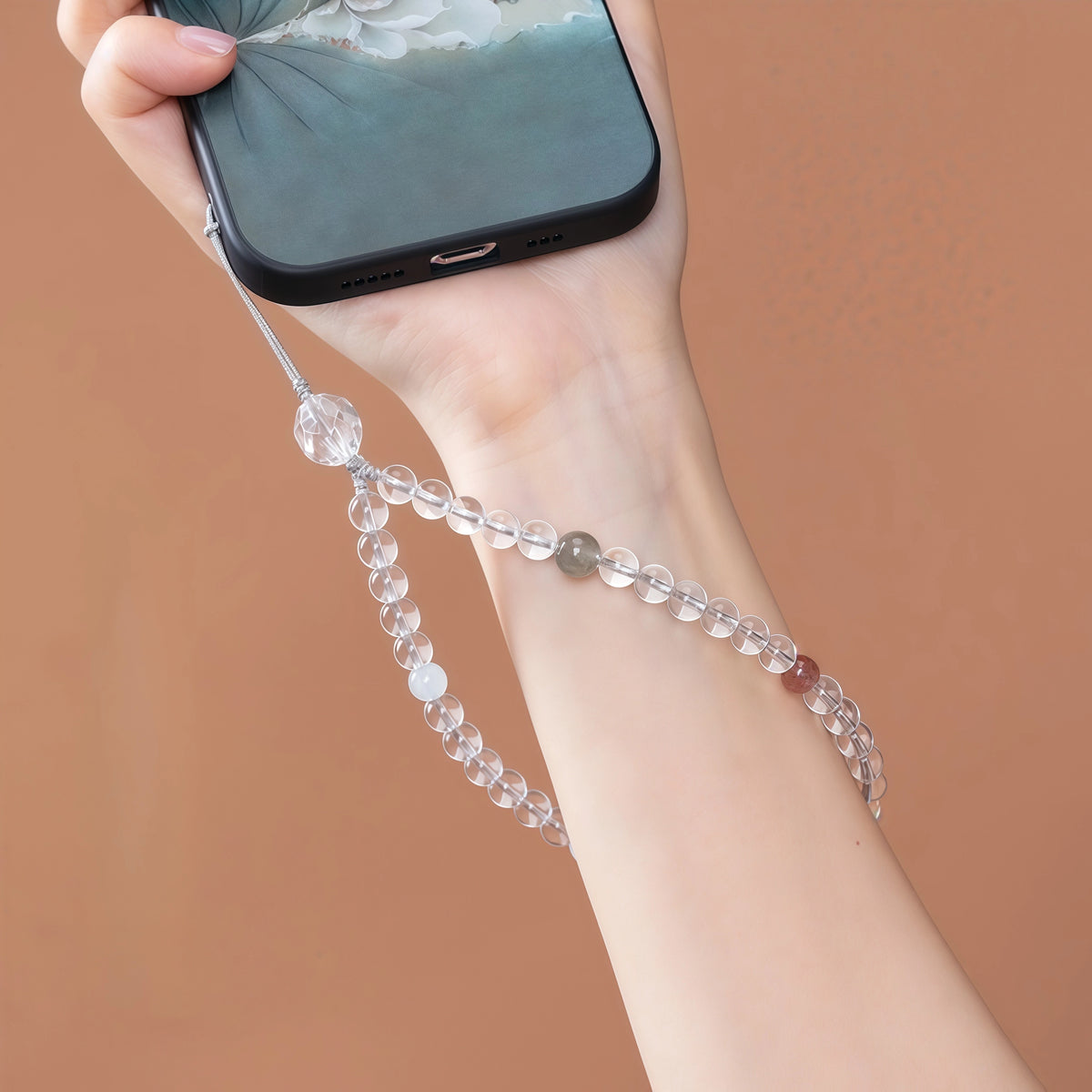 Handcrafted Five Elements Crystal Phone Lanyard for Everyday Grounding
