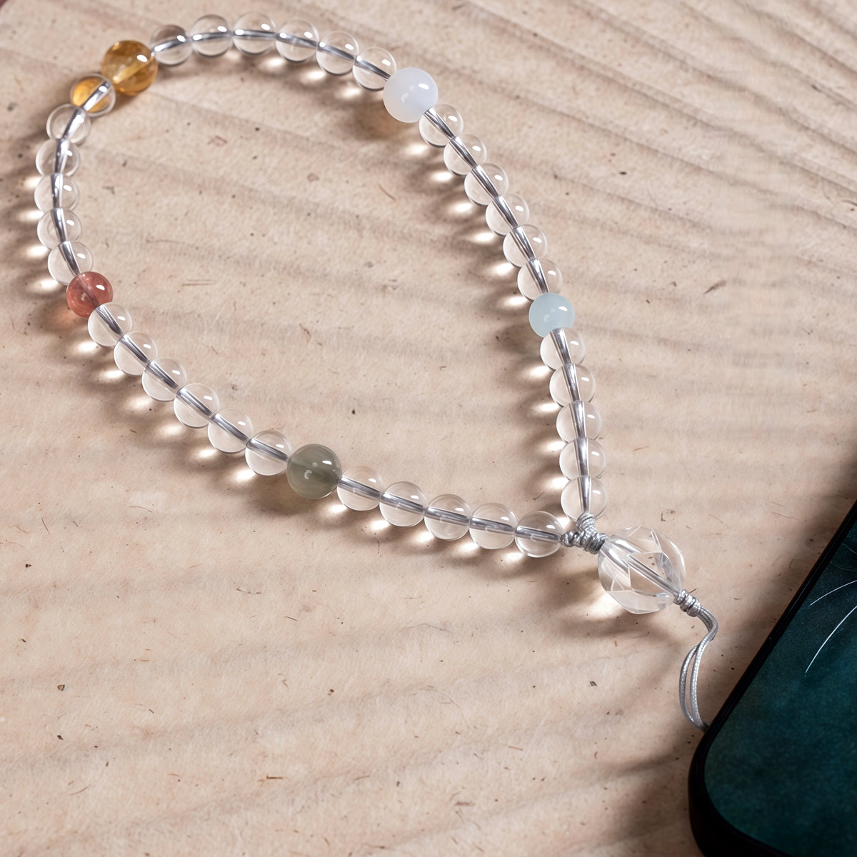 Genuine Healing Crystal Phone Strap for Digital Mindfulness