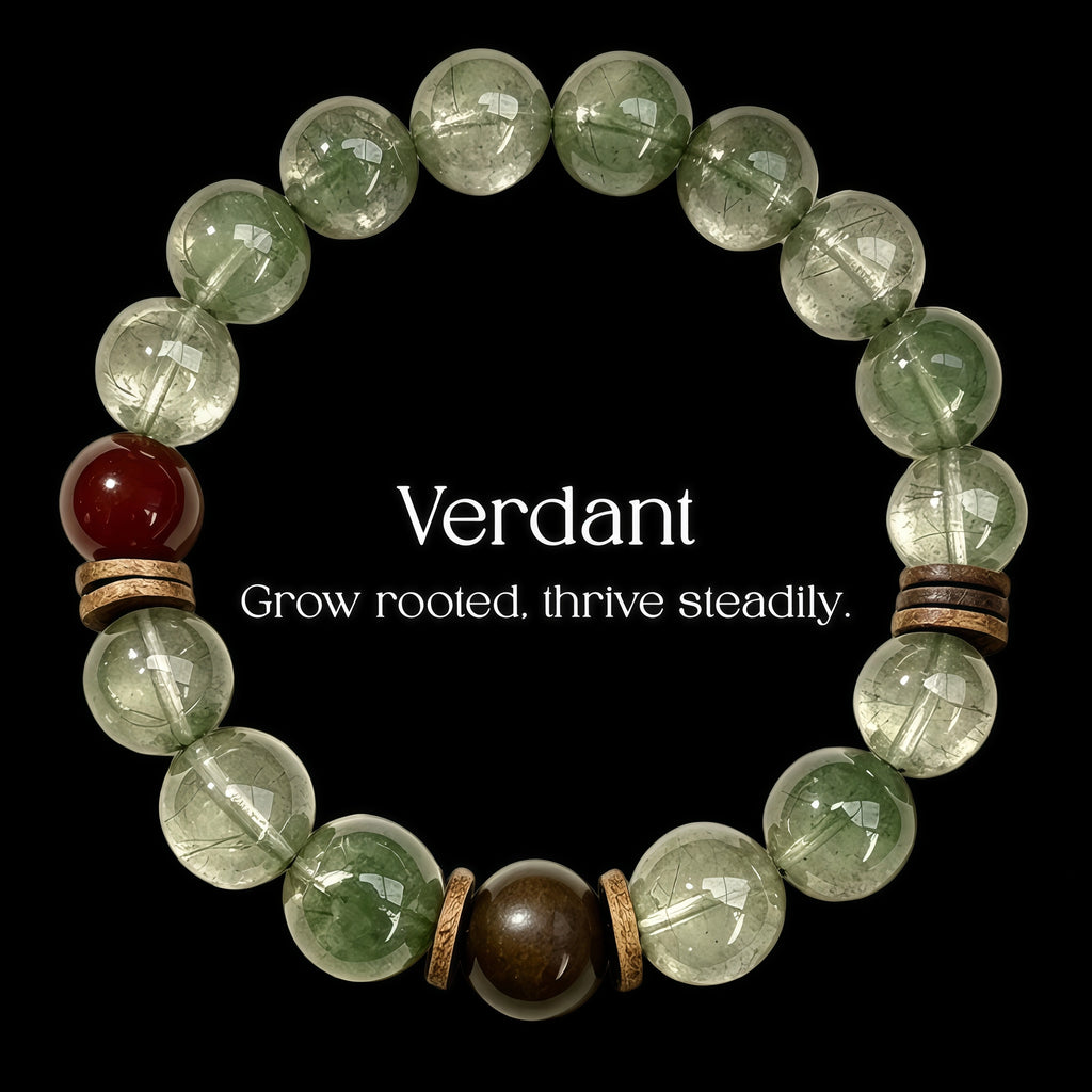 Natural Green Phantom Quartz Bracelet for Steady Growth