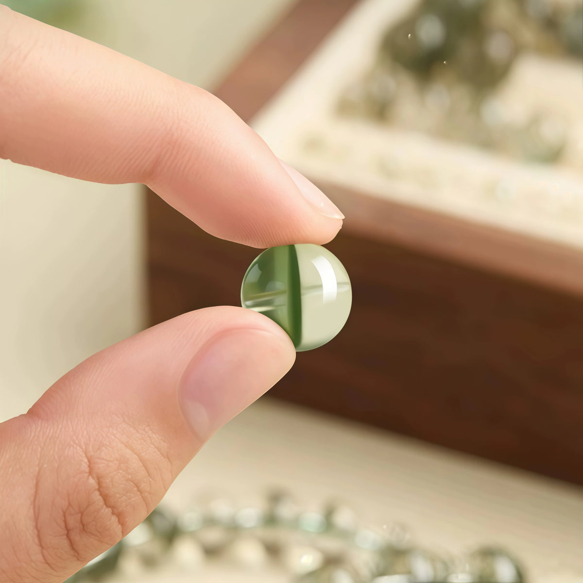 Handcrafted Natural Green Phantom Quartz Minimalist Jewelry