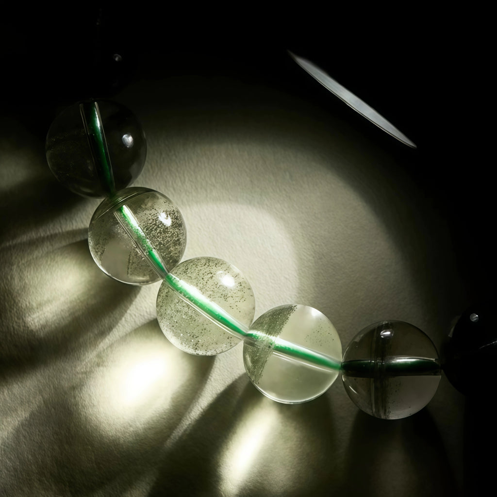Authentic Green Phantom Quartz Beaded Bracelet for Men and Women