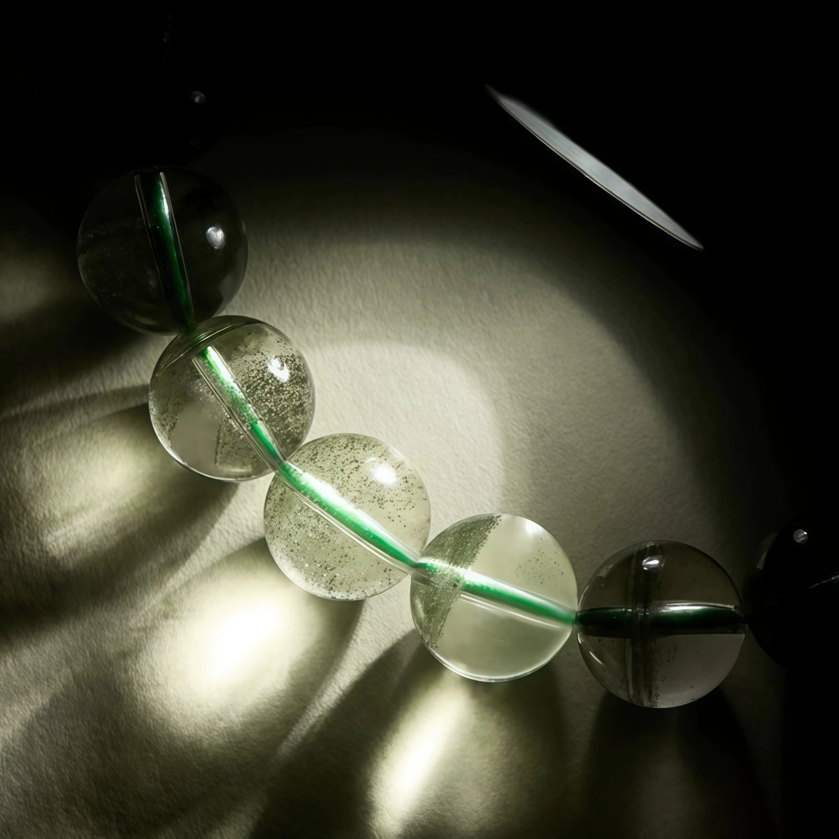 Authentic Green Phantom Quartz Beaded Bracelet for Men and Women
