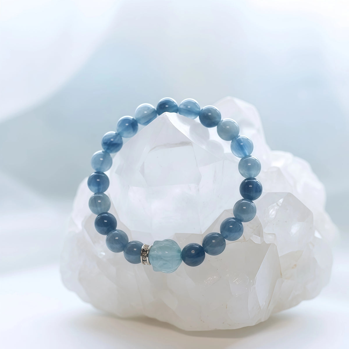 Genuine Kyanite Healing Crystal Beaded Bracelet