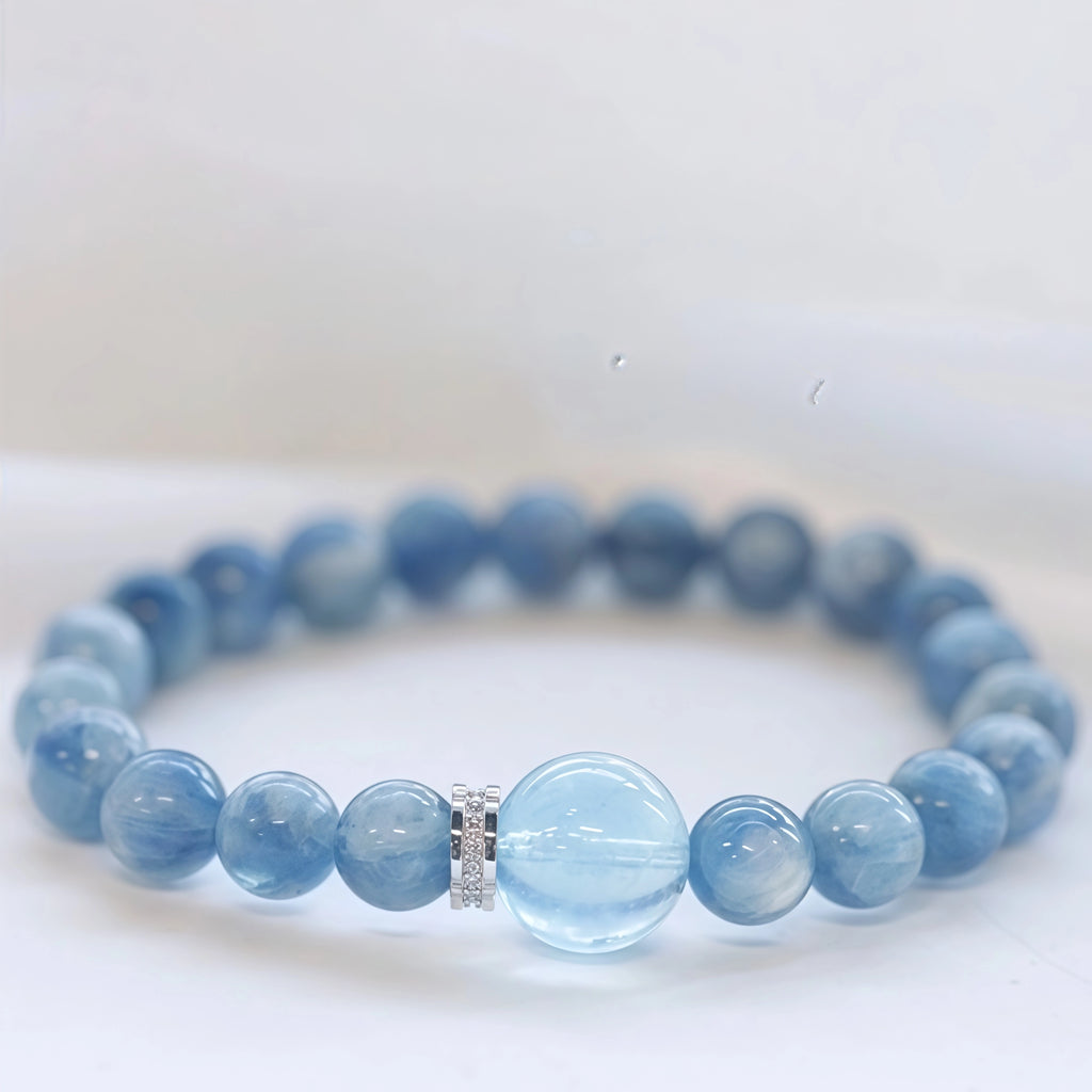 Natural Blue Gemstone Bracelet for Emotional Balance