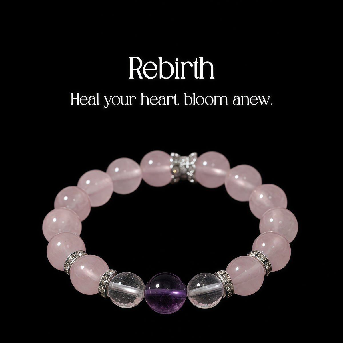 Natural Madagascar Rose Quartz Bracelet for Emotional Healing