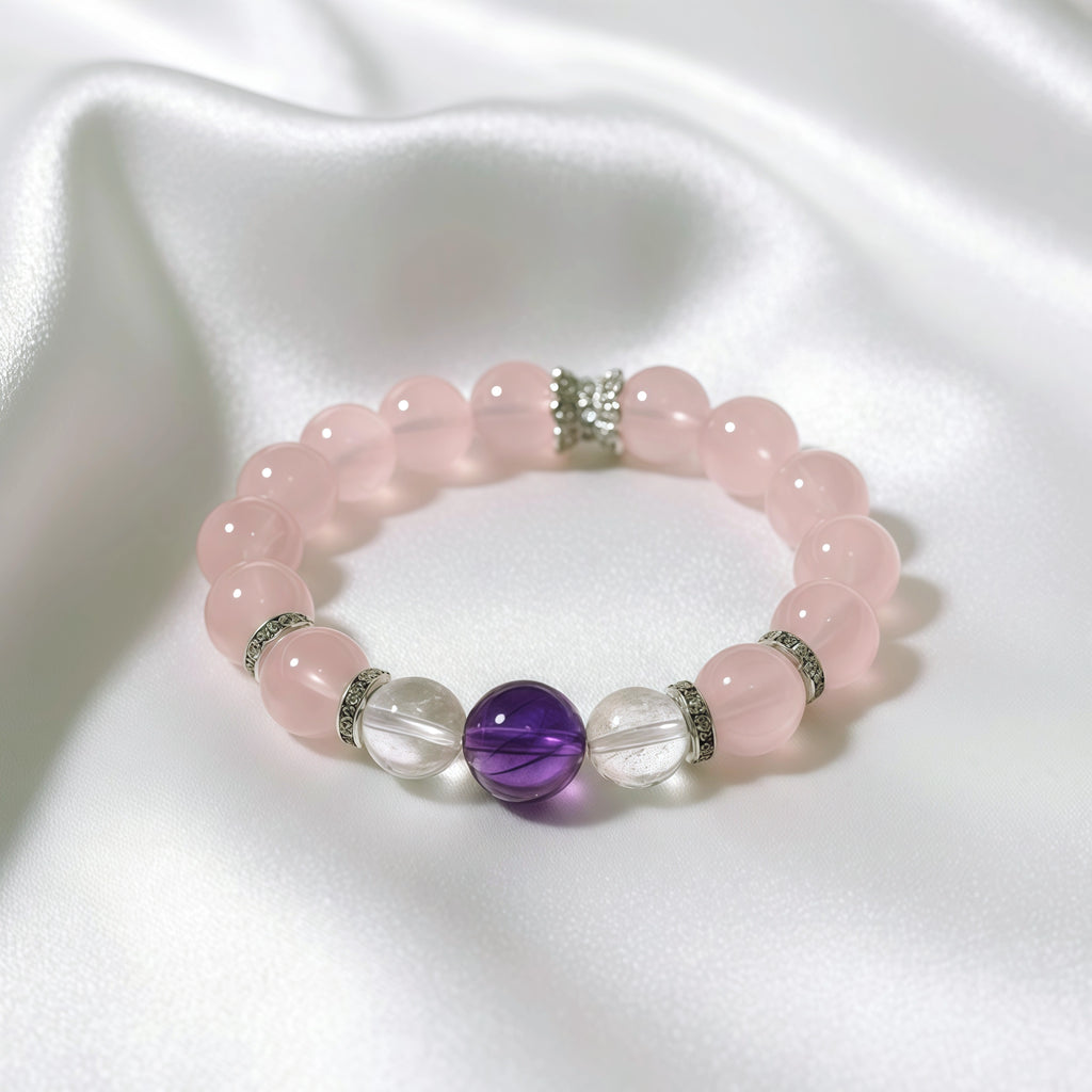 Natural Rose Quartz Gemstone Bracelet - Gentle Healing Energy