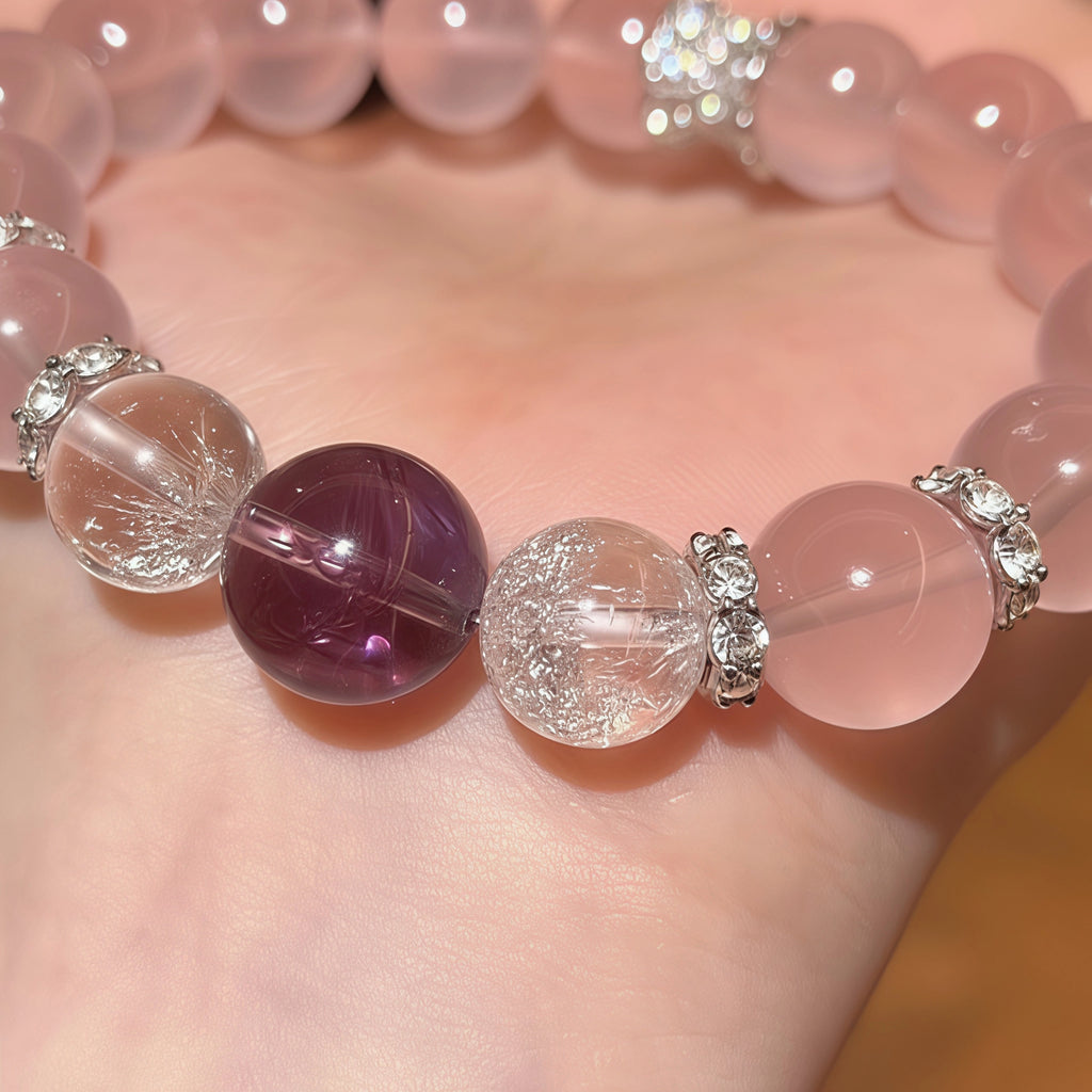 Handcrafted Natural Pink Rose Quartz Minimalist Jewelry