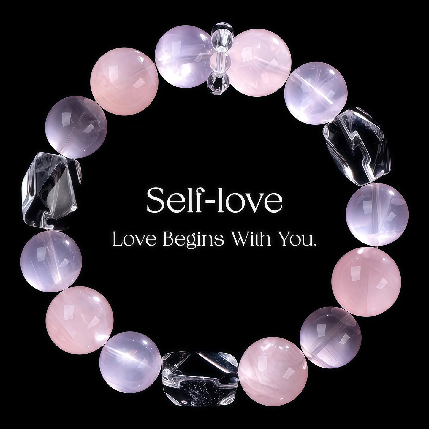 4A‑Grade Natural Rose Quartz & Clear Quartz Bracelet