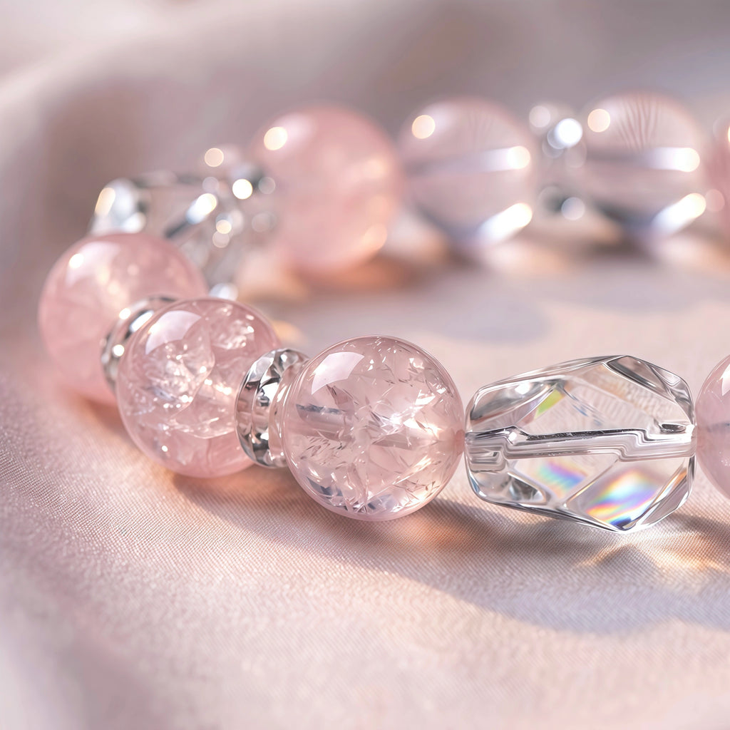 Natural Rose Quartz Bracelet - Minimalist Love and Clarity Jewelry