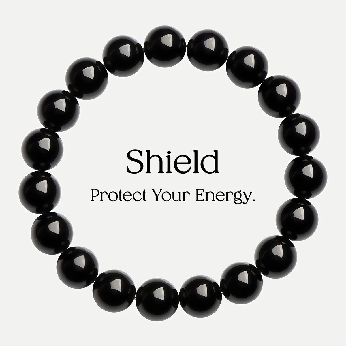 Natural Jet-Black Obsidian Bracelet for Energy Protection