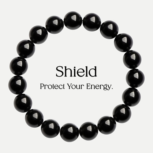 Natural Jet-Black Obsidian Bracelet for Energy Protection