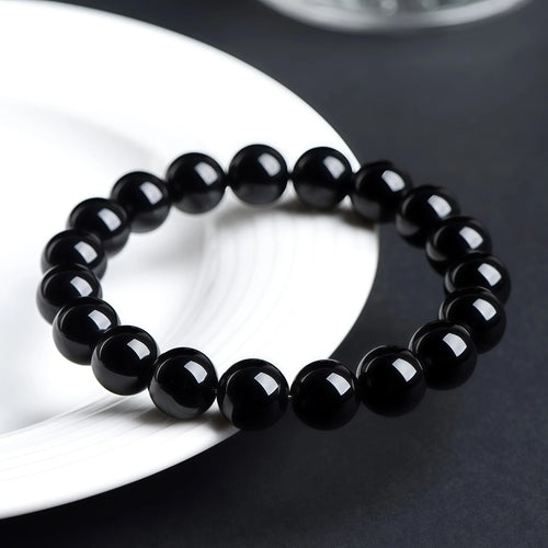 Genuine Black Obsidian Crystal Bracelet - Empath Boundary Setting