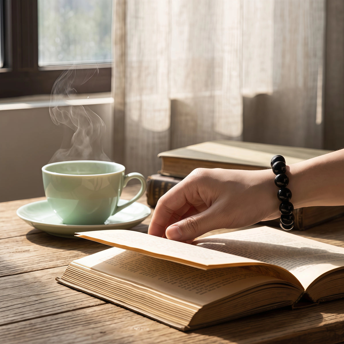 Authentic Jet-Black Obsidian Calming Bracelet - Meaningful Gift