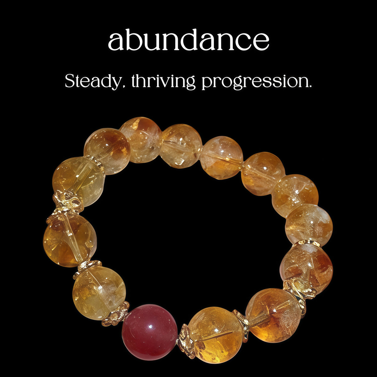 Natural Yellow Phantom Quartz bracelet on model's wrist for abundance and prosperity