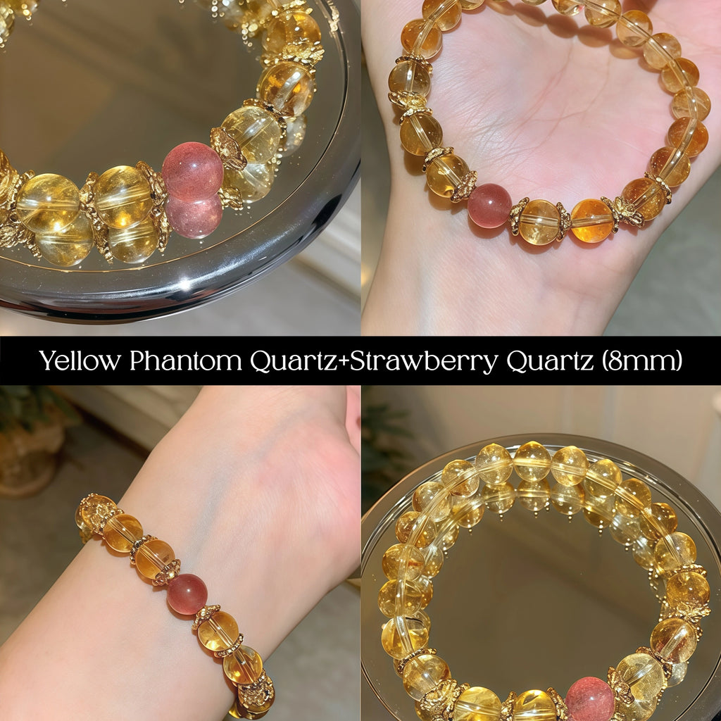 Genuine yellow phantom quartz for emotional balance and financial grounding