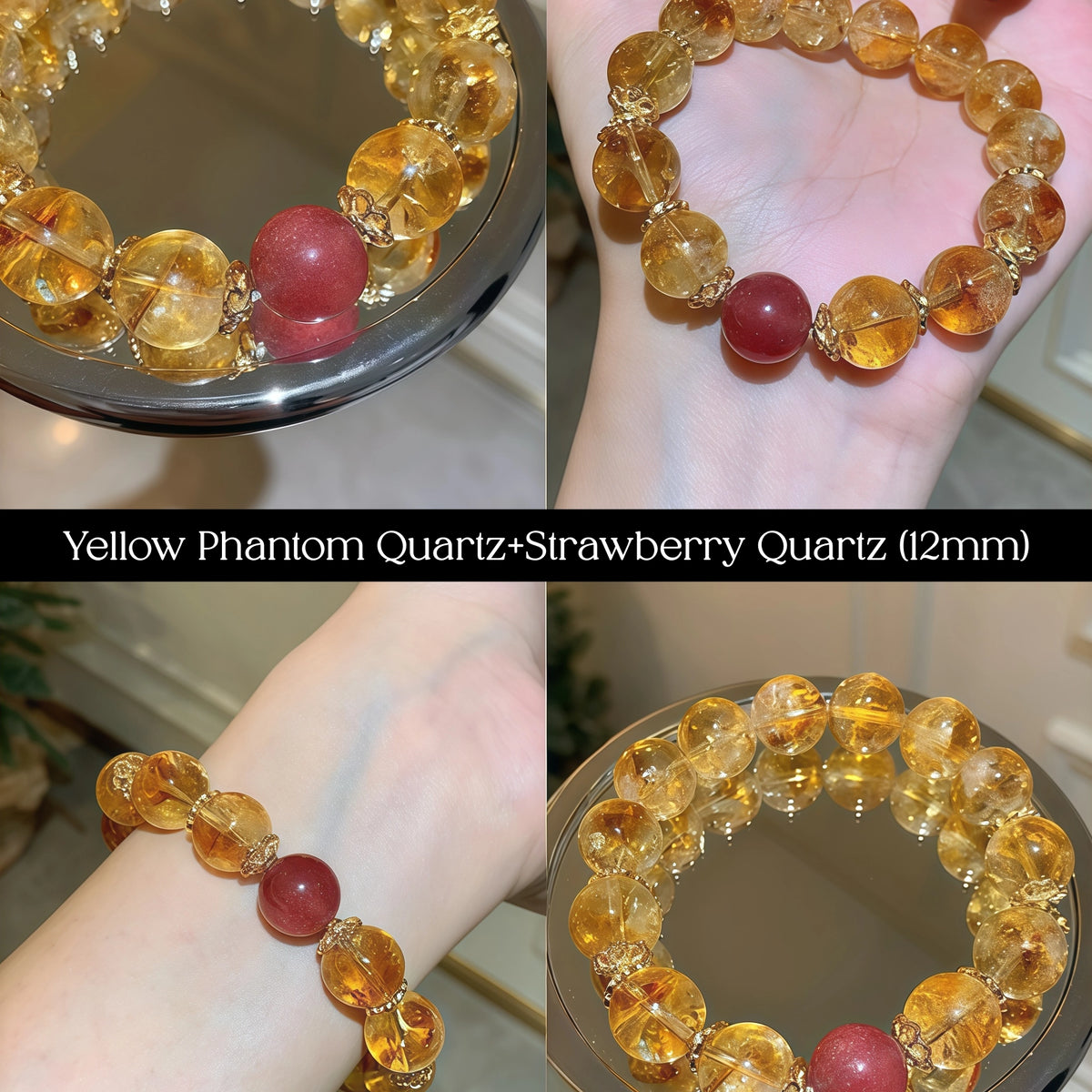 Complete Yellow Phantom Quartz bracelet design for mindfulness and spiritual growth