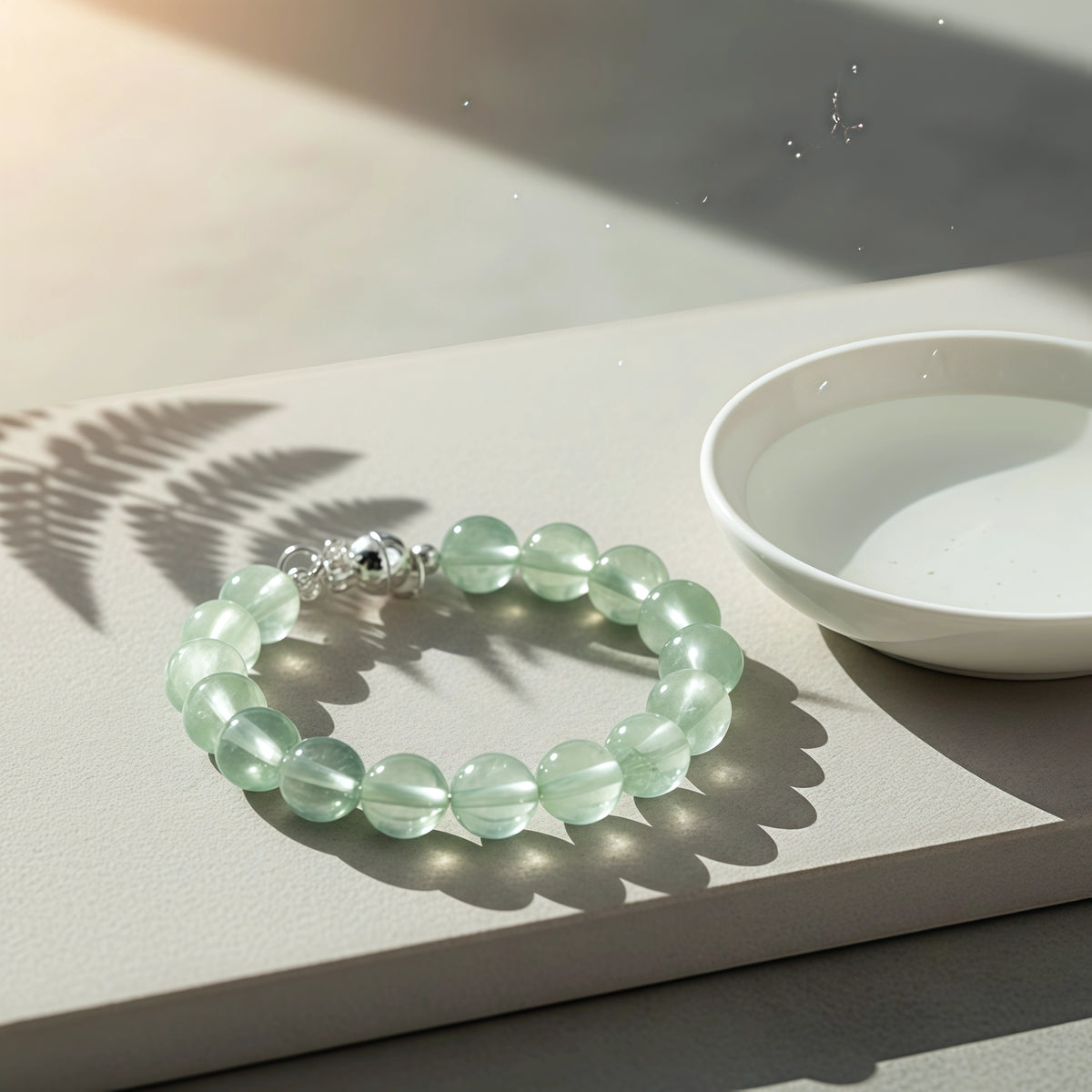 Genuine Prehnite Crystal Calming Energy Bracelet