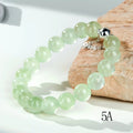 Natural Prehnite Healing Crystal Bracelet with Silver Accents