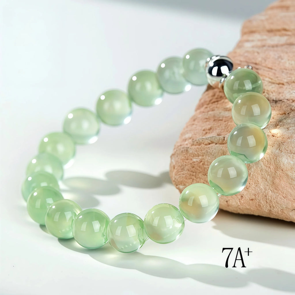 Handcrafted Prehnite Calming Bracelet - Natural Hope Crystal